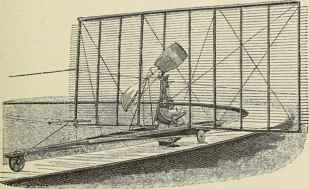 An illustration from Airships past and present, together with chapters on the use of balloons in connection with meteorology, photography and the carrier pigeon, 1908, leaf 118