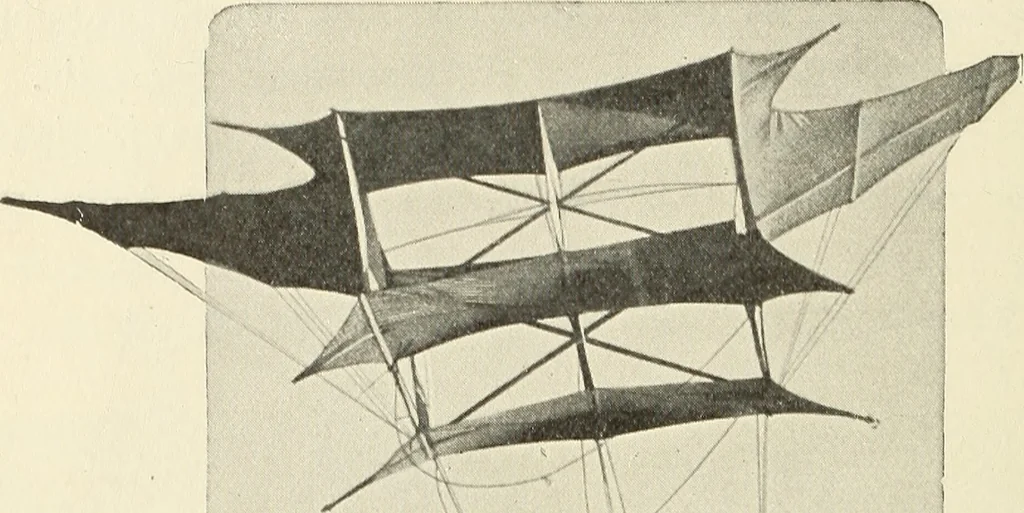 An illustration from Airships past and present, together with chapters on the use of balloons in connection with meteorology, photography and the carrier pigeon, 1908, leaf 141