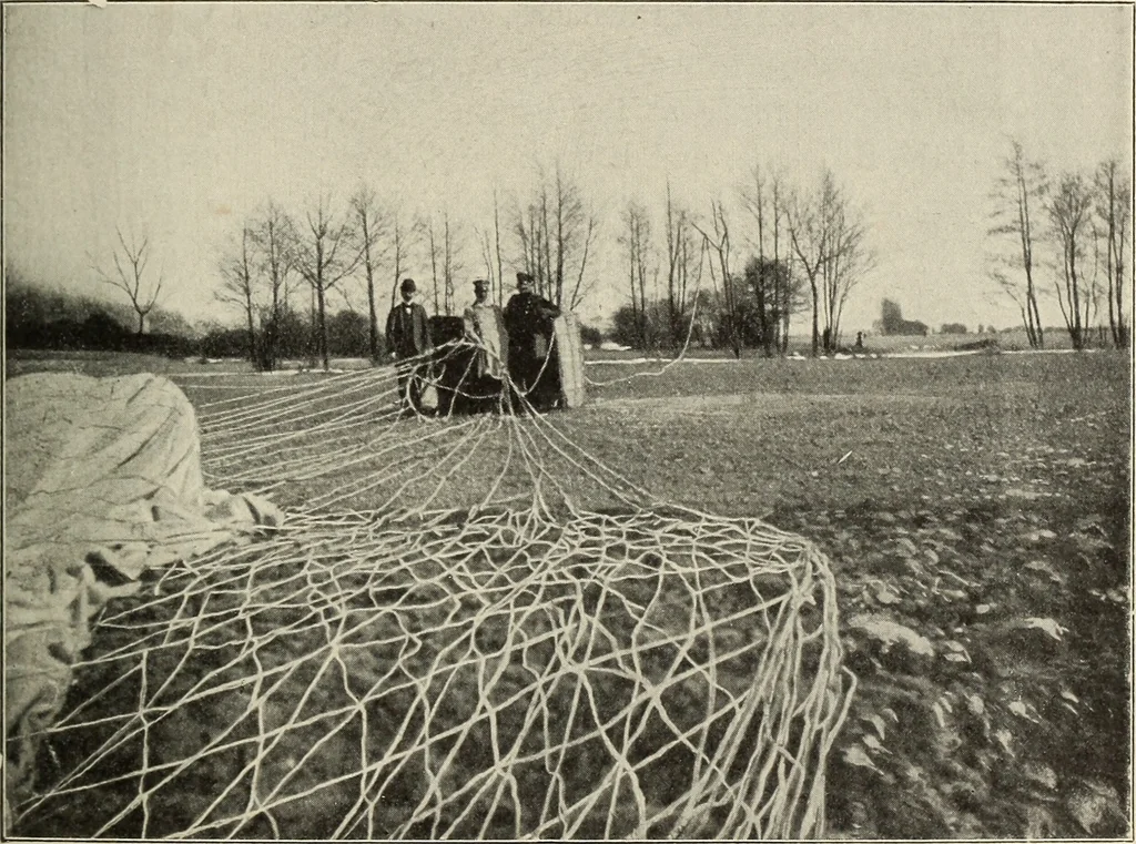 An illustration from Airships past and present, together with chapters on the use of balloons in connection with meteorology, photography and the carrier pigeon, 1908, leaf 192
