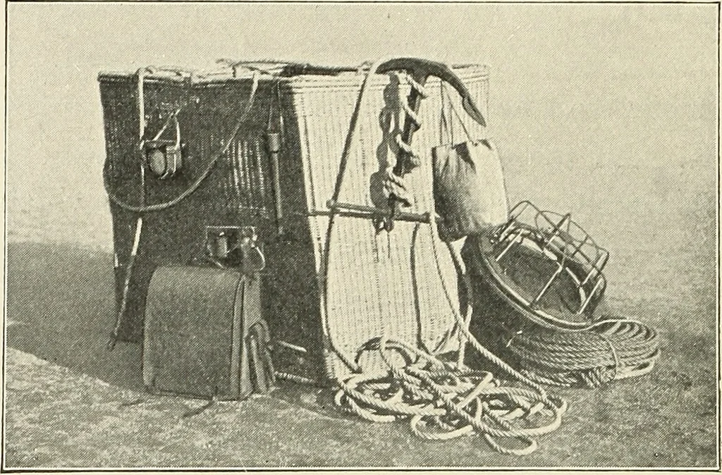 An illustration from Airships past and present, together with chapters on the use of balloons in connection with meteorology, photography and the carrier pigeon, 1908, leaf 215