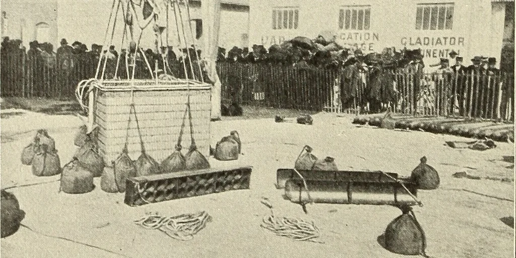An illustration from Airships past and present, together with chapters on the use of balloons in connection with meteorology, photography and the carrier pigeon, 1908, leaf 233
