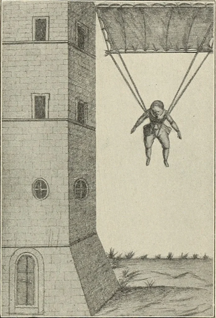 An illustration from Airships past and present, together with chapters on the use of balloons in connection with meteorology, photography and the carrier pigeon, 1908, leaf 24
