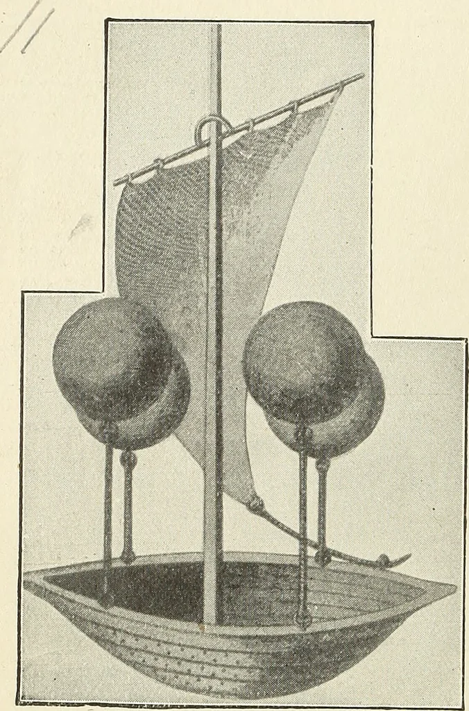 An illustration from Airships past and present, together with chapters on the use of balloons in connection with meteorology, photography and the carrier pigeon, 1908, leaf 25