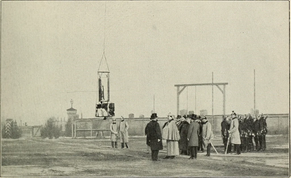 An illustration from Airships past and present, together with chapters on the use of balloons in connection with meteorology, photography and the carrier pigeon, 1908, leaf 272