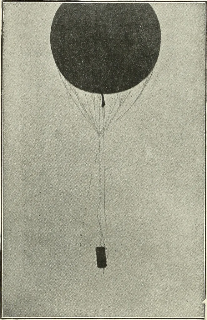 An illustration from Airships past and present, together with chapters on the use of balloons in connection with meteorology, photography and the carrier pigeon, 1908, leaf 275