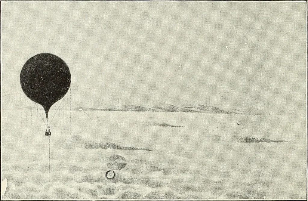 An illustration from Airships past and present, together with chapters on the use of balloons in connection with meteorology, photography and the carrier pigeon, 1908, leaf 301