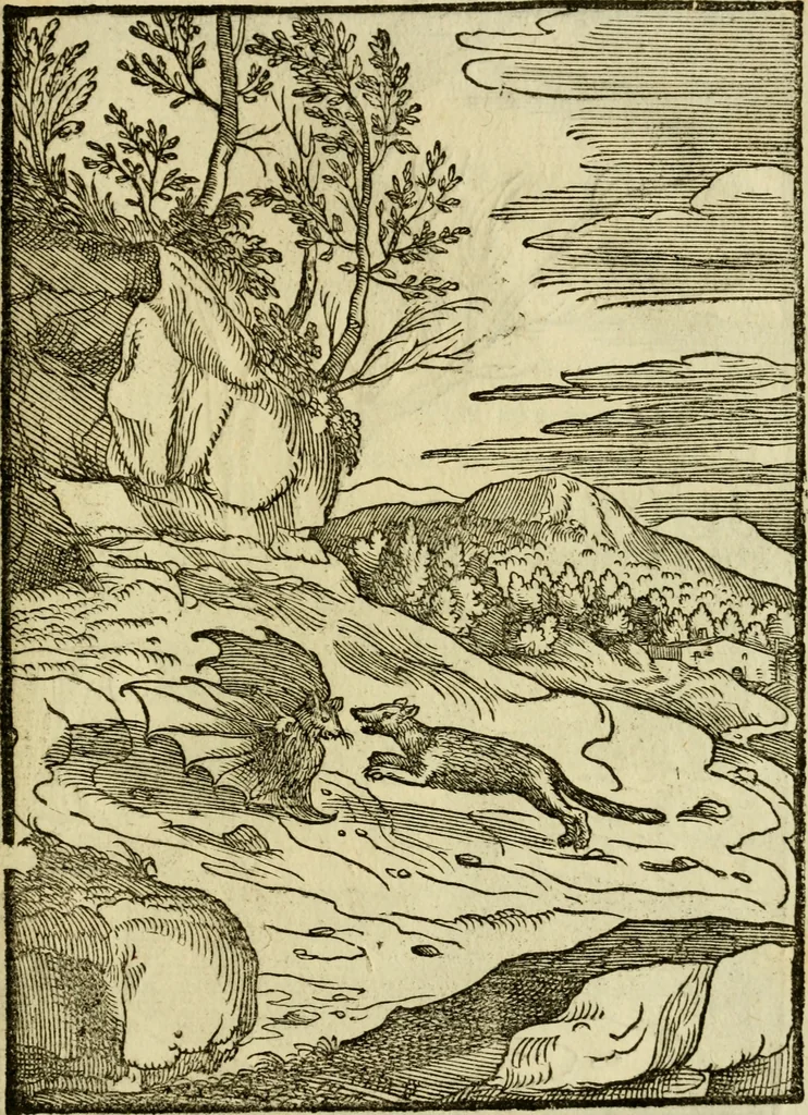 An illustration from Aisopou mythoi, 1644, leaf 112
