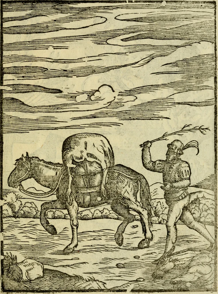 An illustration from Aisopou mythoi, 1644, leaf 128