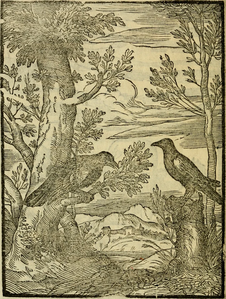 An illustration from Aisopou mythoi, 1644, leaf 129