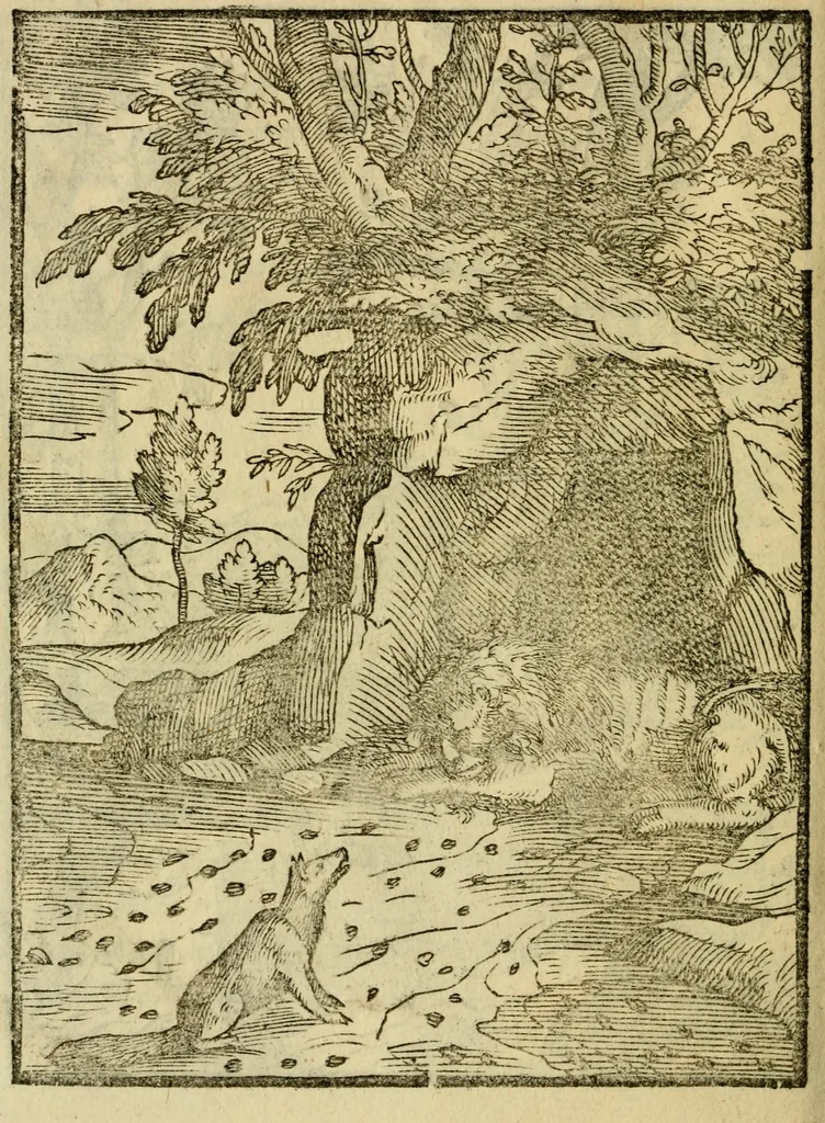 An illustration from Aisopou mythoi, 1644, leaf 139