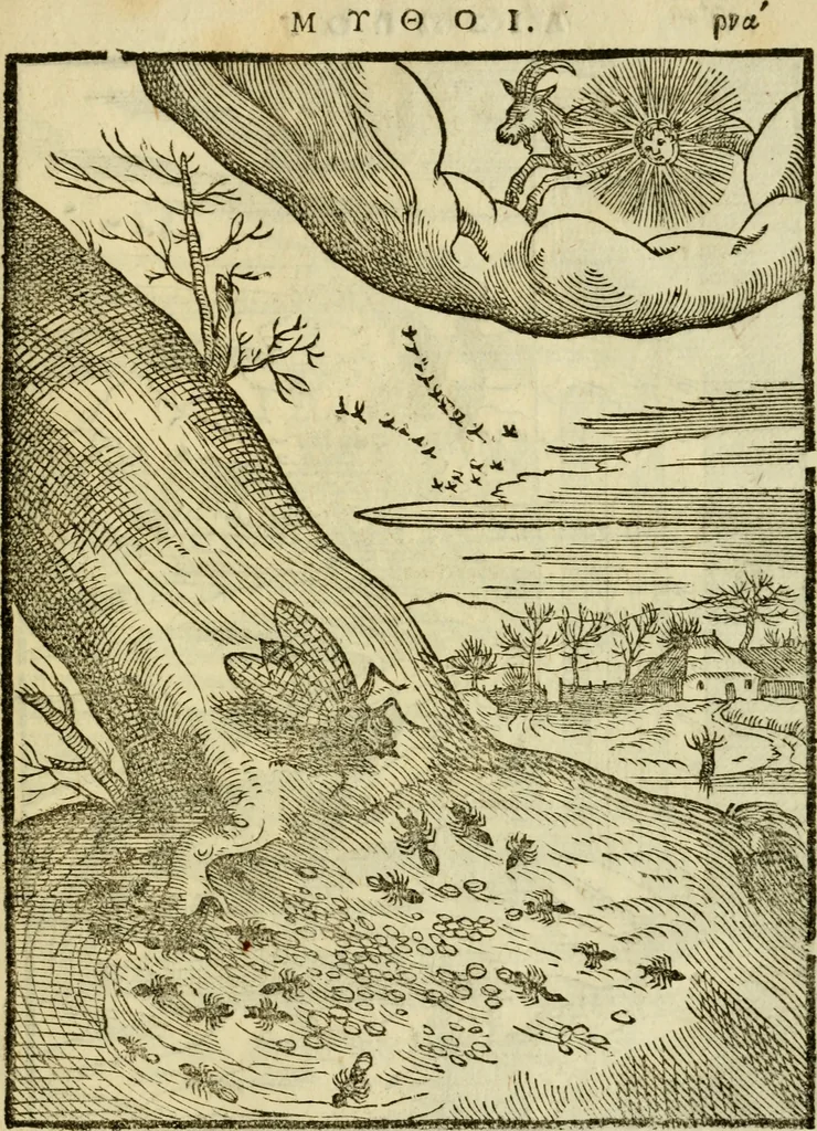 An illustration from Aisopou mythoi, 1644, leaf 152