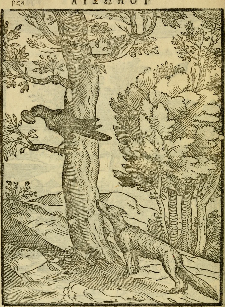 An illustration from Aisopou mythoi, 1644, leaf 169