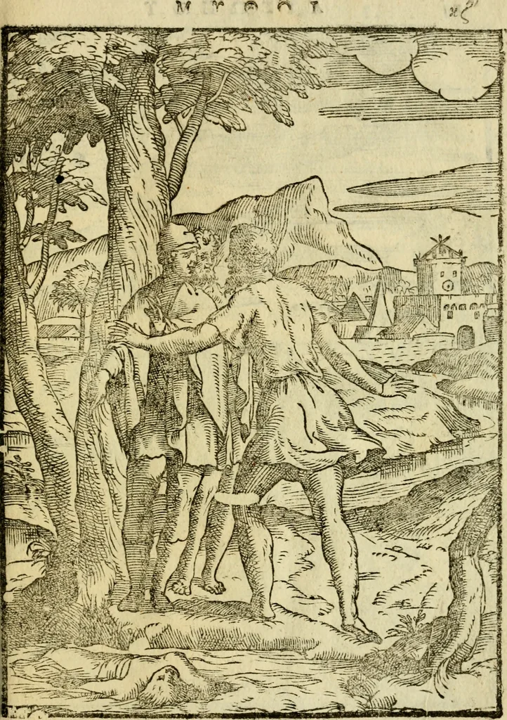 An illustration from Aisopou mythoi, 1644, leaf 28