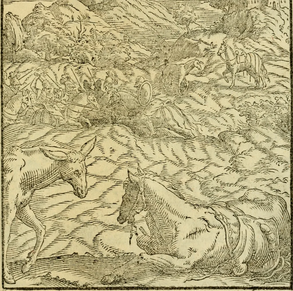 An illustration from Aisopou mythoi, 1644, leaf 74
