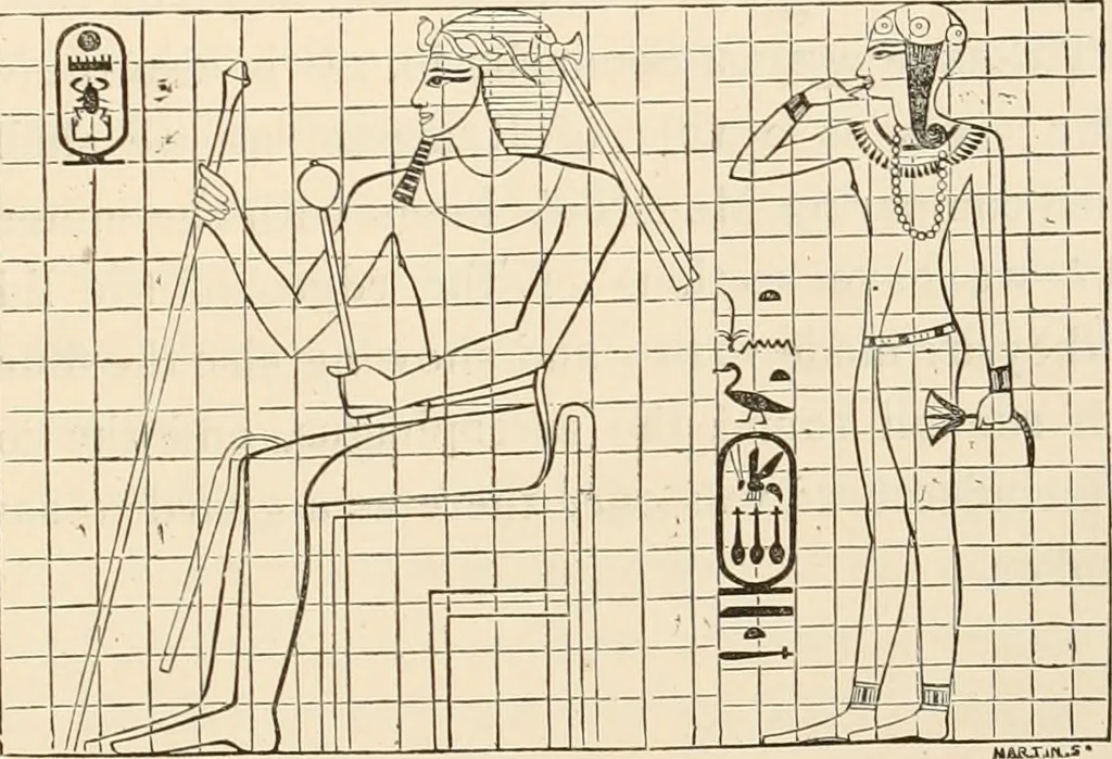 An illustration from The alabaster sarcophagus of Oimeneptah I., king of Egypt : now in Sir John Soane's Museum, Lincoln's Inn Fields, 1864, leaf 46