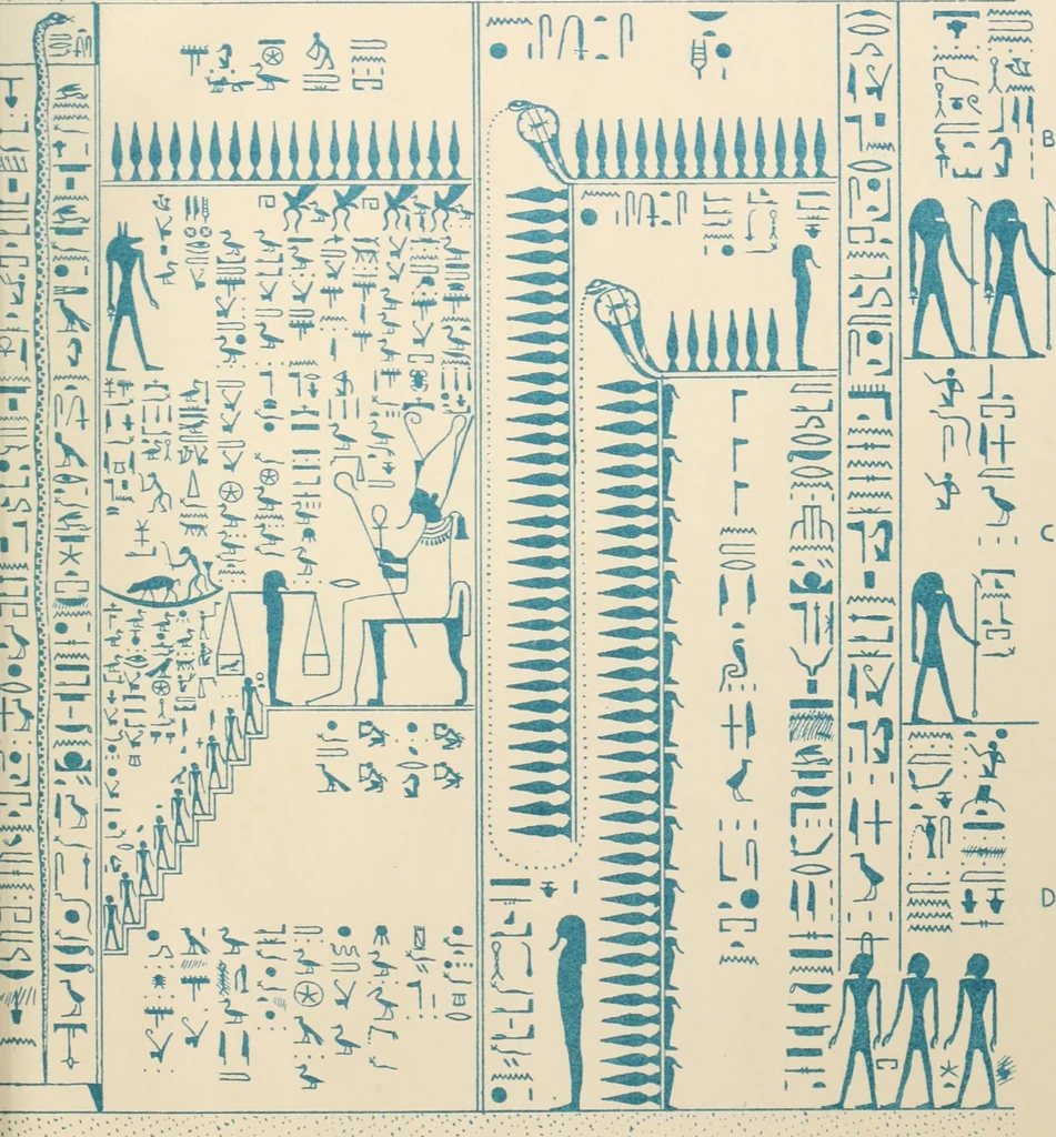 An illustration from The alabaster sarcophagus of Oimeneptah I., king of Egypt : now in Sir John Soane's Museum, Lincoln's Inn Fields, 1864, leaf 76