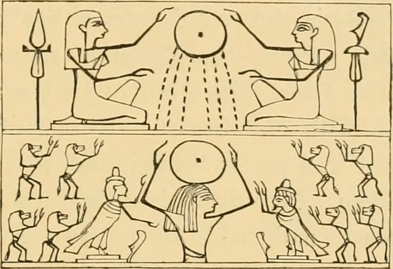 An illustration from The alabaster sarcophagus of Oimeneptah I., King of Egypt : now in Sir John Soane's Museum, Lincoln's Inn Fields, 1864, leaf 42