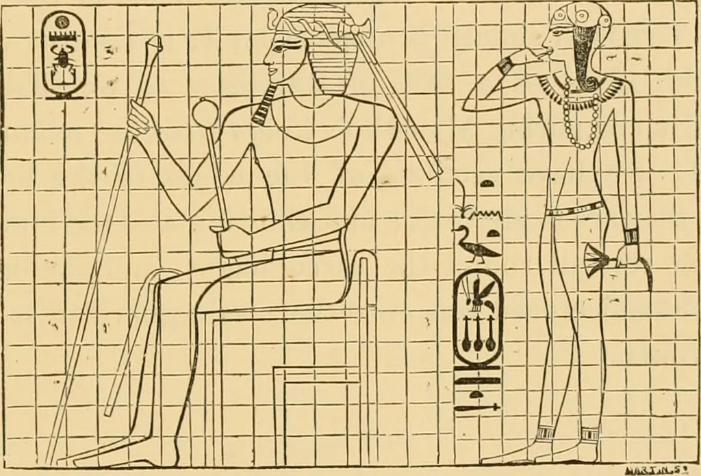 An illustration from The alabaster sarcophagus of Oimeneptah I., King of Egypt : now in Sir John Soane's Museum, Lincoln's Inn Fields, 1864, leaf 44
