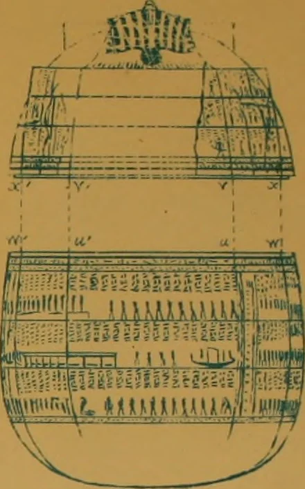 An illustration from The alabaster sarcophagus of Oimeneptah I., King of Egypt : now in Sir John Soane's Museum, Lincoln's Inn Fields, 1864, leaf 56