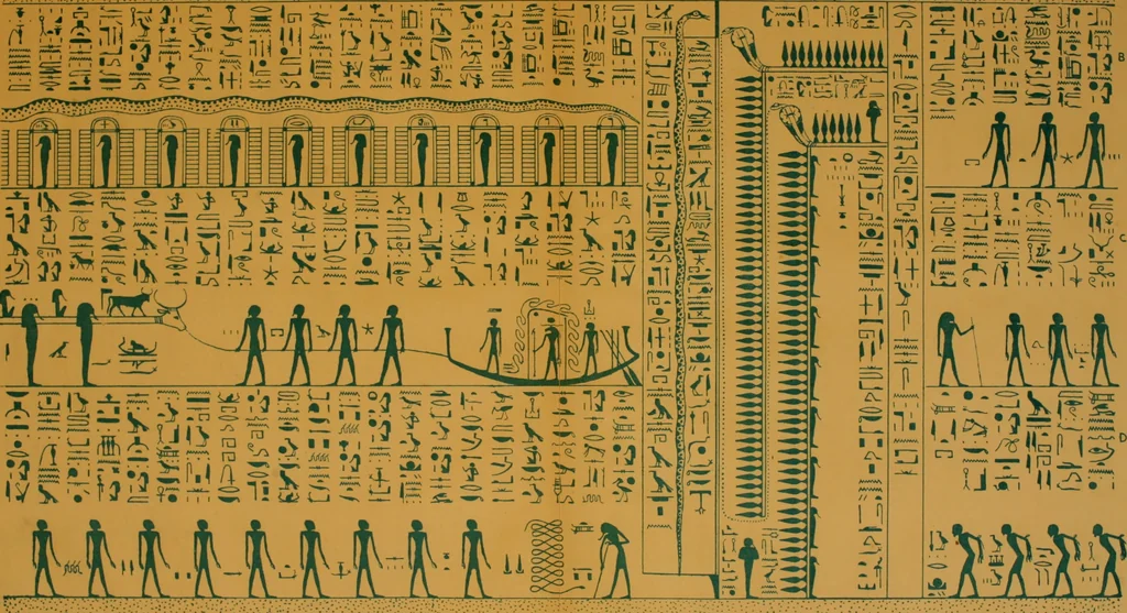 An illustration from The alabaster sarcophagus of Oimeneptah I., King of Egypt : now in Sir John Soane's Museum, Lincoln's Inn Fields, 1864, leaf 60