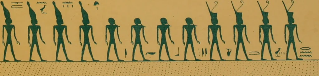 An illustration from The alabaster sarcophagus of Oimeneptah I., King of Egypt : now in Sir John Soane's Museum, Lincoln's Inn Fields, 1864, leaf 74