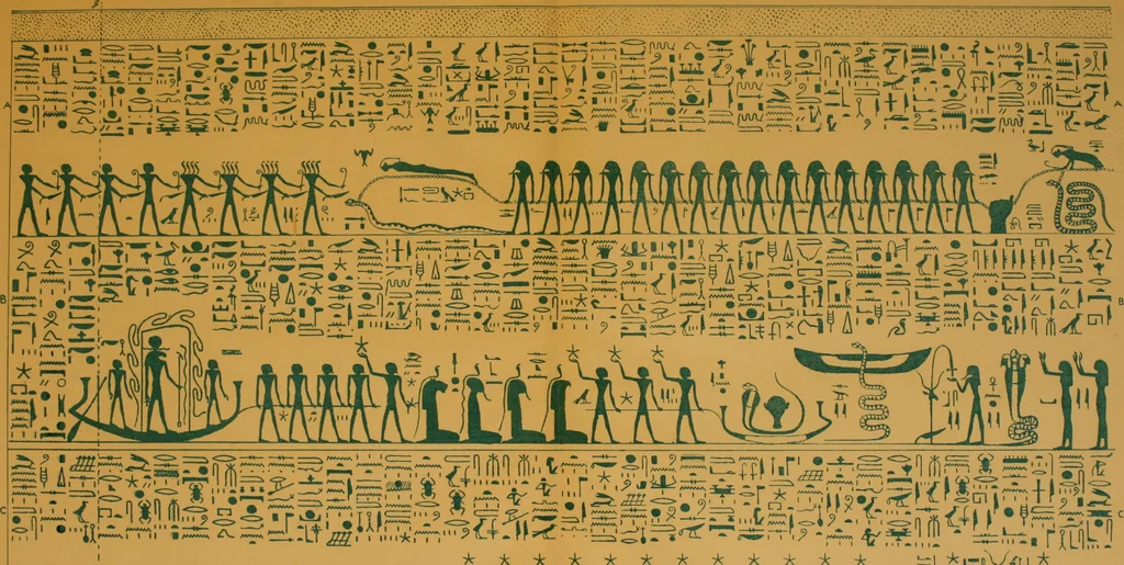 An illustration from The alabaster sarcophagus of Oimeneptah I., King of Egypt : now in Sir John Soane's Museum, Lincoln's Inn Fields, 1864, leaf 76