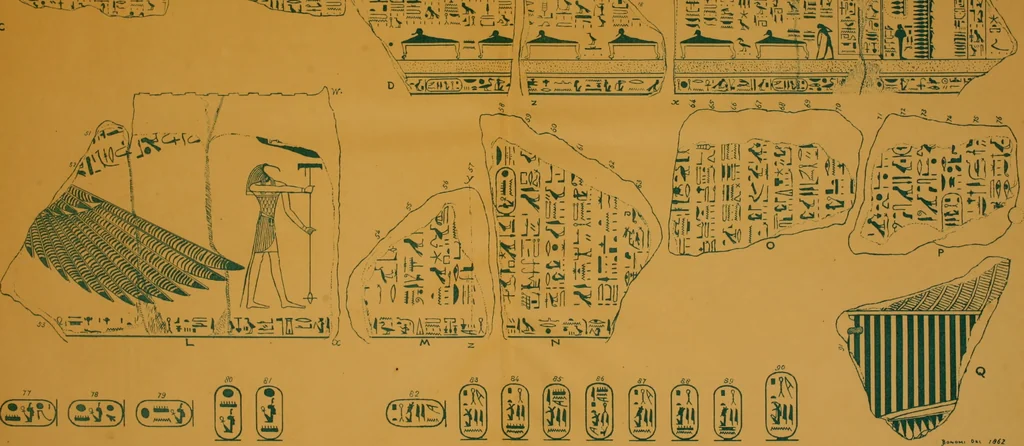 An illustration from The alabaster sarcophagus of Oimeneptah I., King of Egypt : now in Sir John Soane's Museum, Lincoln's Inn Fields, 1864, leaf 92
