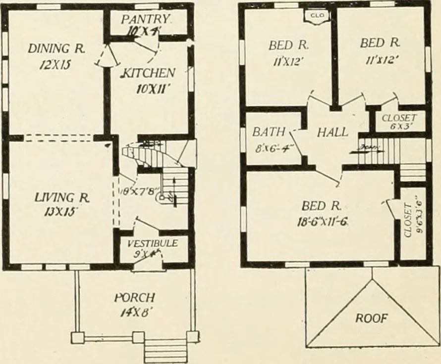 An illustration from Aladdin homes : "built in a day" Catalog no. 29, 1917, leaf 107