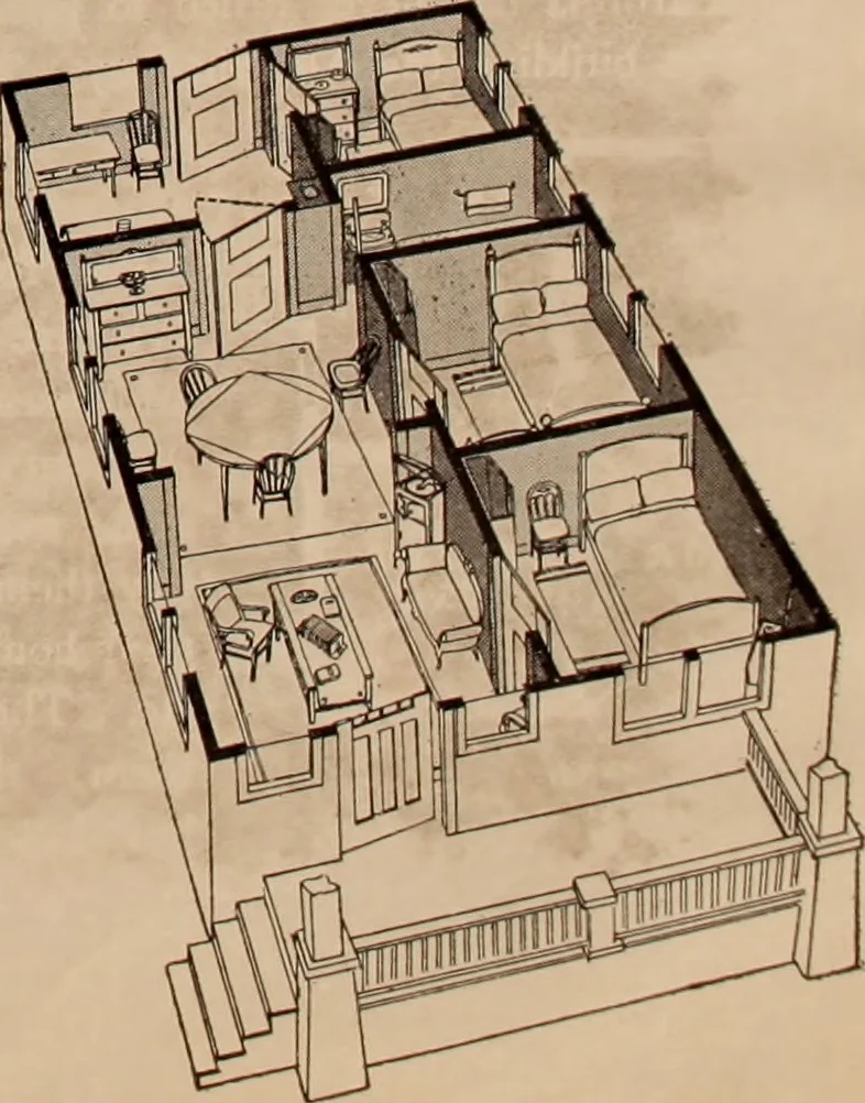 An illustration from Aladdin homes : "built in a day" Catalog no. 29, 1917, leaf 23