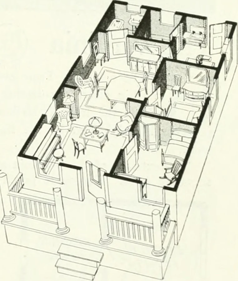 An illustration from Aladdin homes : "built in a day" Catalog no. 29, 1917, leaf 52