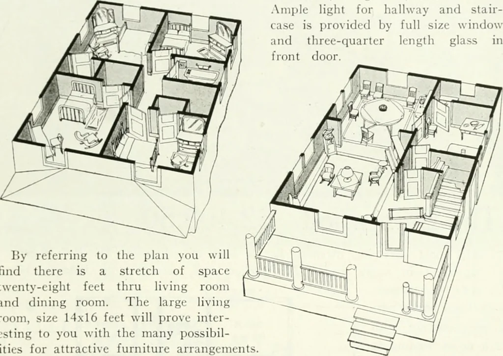 An illustration from Aladdin homes : "built in a day" Catalog no. 29, 1917, leaf 58