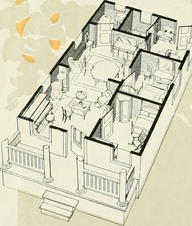 An illustration from Aladdin homes : "built in a day"., 1920, leaf 49