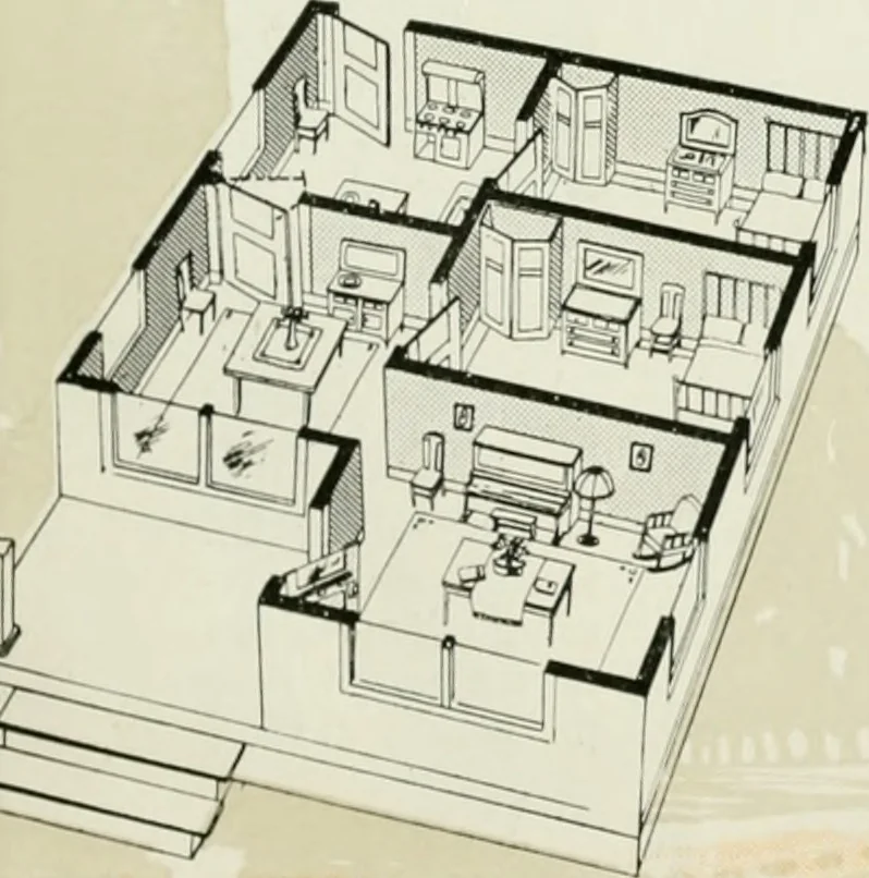 An illustration from Aladdin homes : "built in a day" Catalog no. 32, 1919, leaf 34