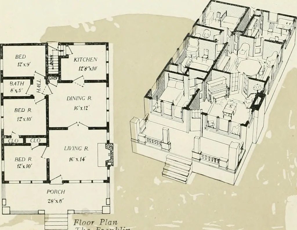 An illustration from Aladdin homes : "built in a day" Catalog no. 32, 1919, leaf 39