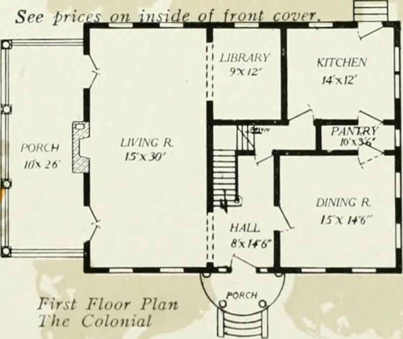 An illustration from Aladdin homes : "built in a day" Catalog no. 32, 1919, leaf 52