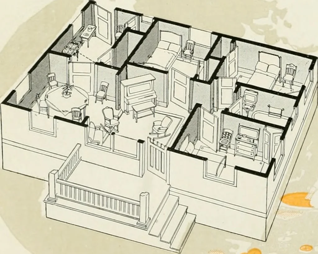An illustration from Aladdin homes : "built in a day" Catalog no. 32, 1919, leaf 53
