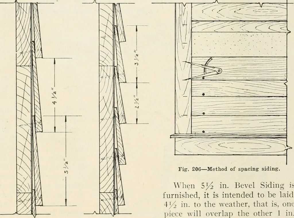An illustration from Aladdin Manual of construction : containing practical methods covering every step necessary in the erection of Aladdin houses, barns, garages, etc. / prepared and illustrated by David S. Betcone, 1918, leaf 253