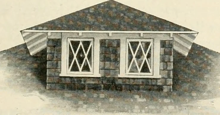 An illustration from Aladdin Manual of construction : containing practical methods covering every step necessary in the erection of Aladdin houses, barns, garages, etc. / prepared and illustrated by David S. Betcone, 1918, leaf 256