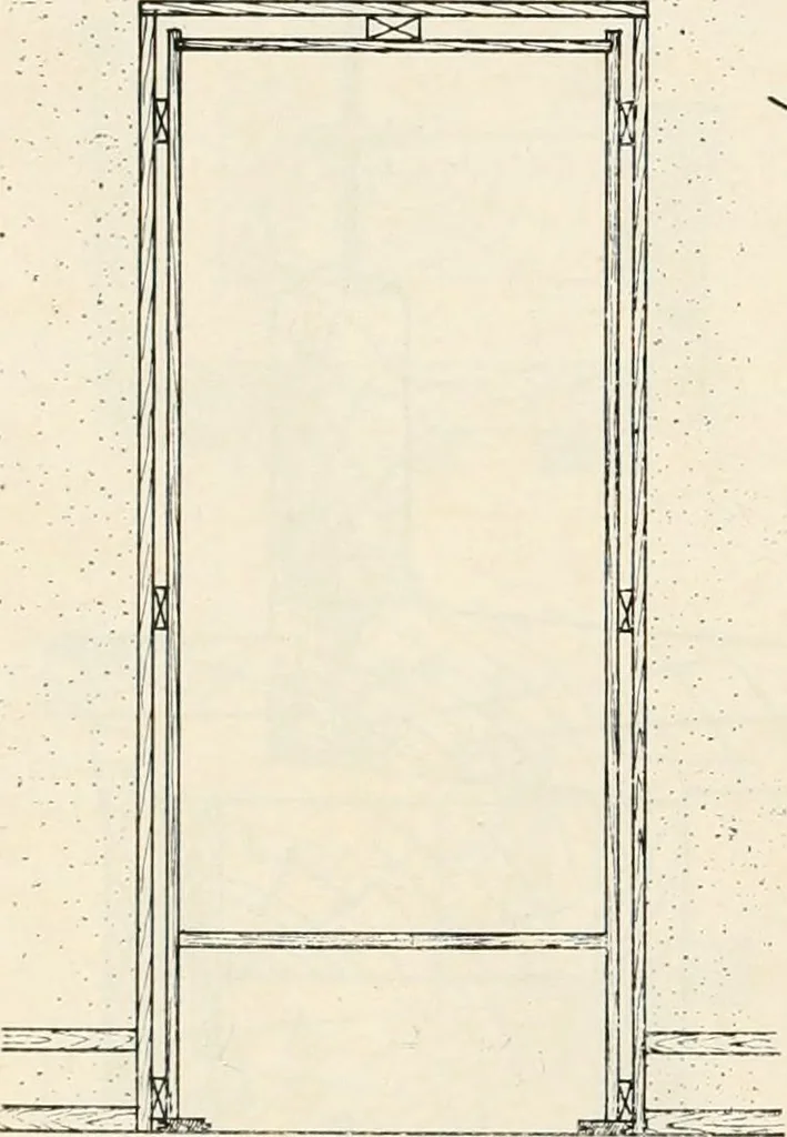 An illustration from Aladdin Manual of construction : containing practical methods covering every step necessary in the erection of Aladdin houses, barns, garages, etc. / prepared and illustrated by David S. Betcone, 1918, leaf 273