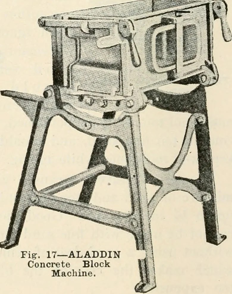 An illustration from Aladdin Manual of construction : containing practical methods covering every step necessary in the erection of Aladdin houses, barns, garages, etc. / prepared and illustrated by David S. Betcone, 1918, leaf 39
