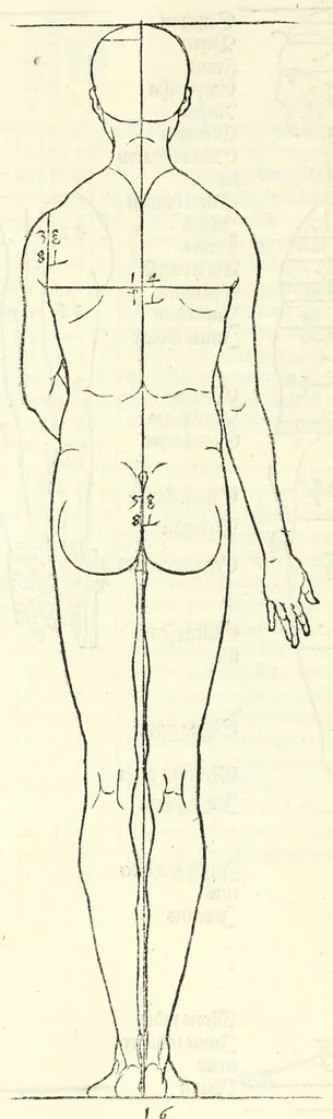 An illustration from Alberti Dureri Clarissimi pictoris et geometrae de symmetria partium in rectis formis humanorum corporum, 1532, leaf 158