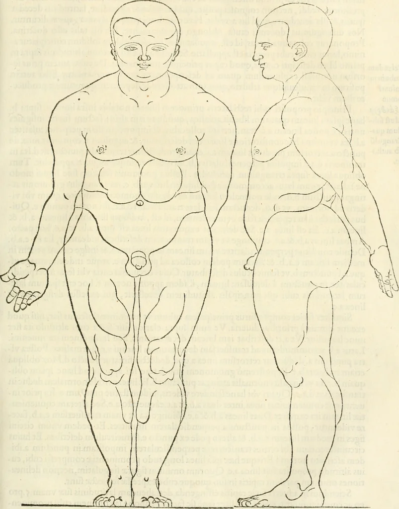 An illustration from Alberti Dvreri clarissimi pictoris et geometrae De symmetria partium humanorum corporum libri quatuor : è germanica lingua in latinam versi, 1557, leaf 158