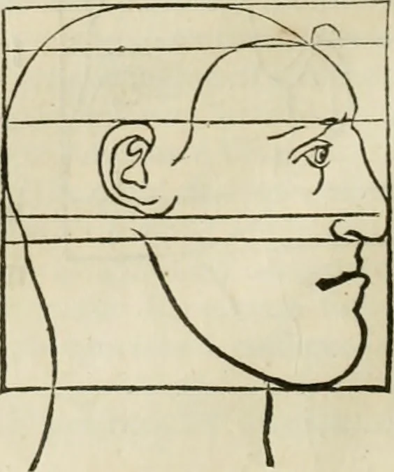 An illustration from Alberti Dvreri clarissimi pictoris et geometrae De symmetria partium humanorum corporum libri quatuor : è germanica lingua in latinam versi, 1557, leaf 169