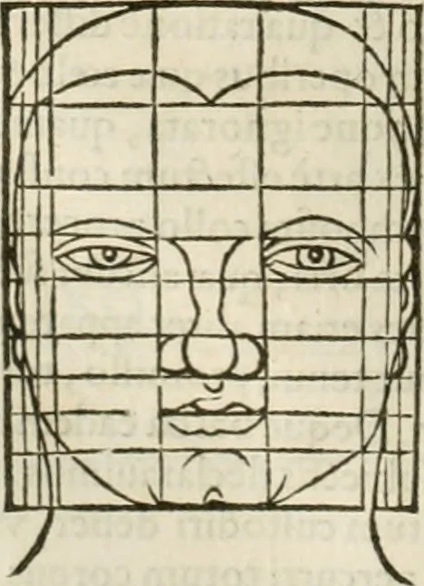 An illustration from Alberti Dvreri clarissimi pictoris et geometrae De symmetria partium humanorum corporum libri quatuor : è germanica lingua in latinam versi, 1557, leaf 175