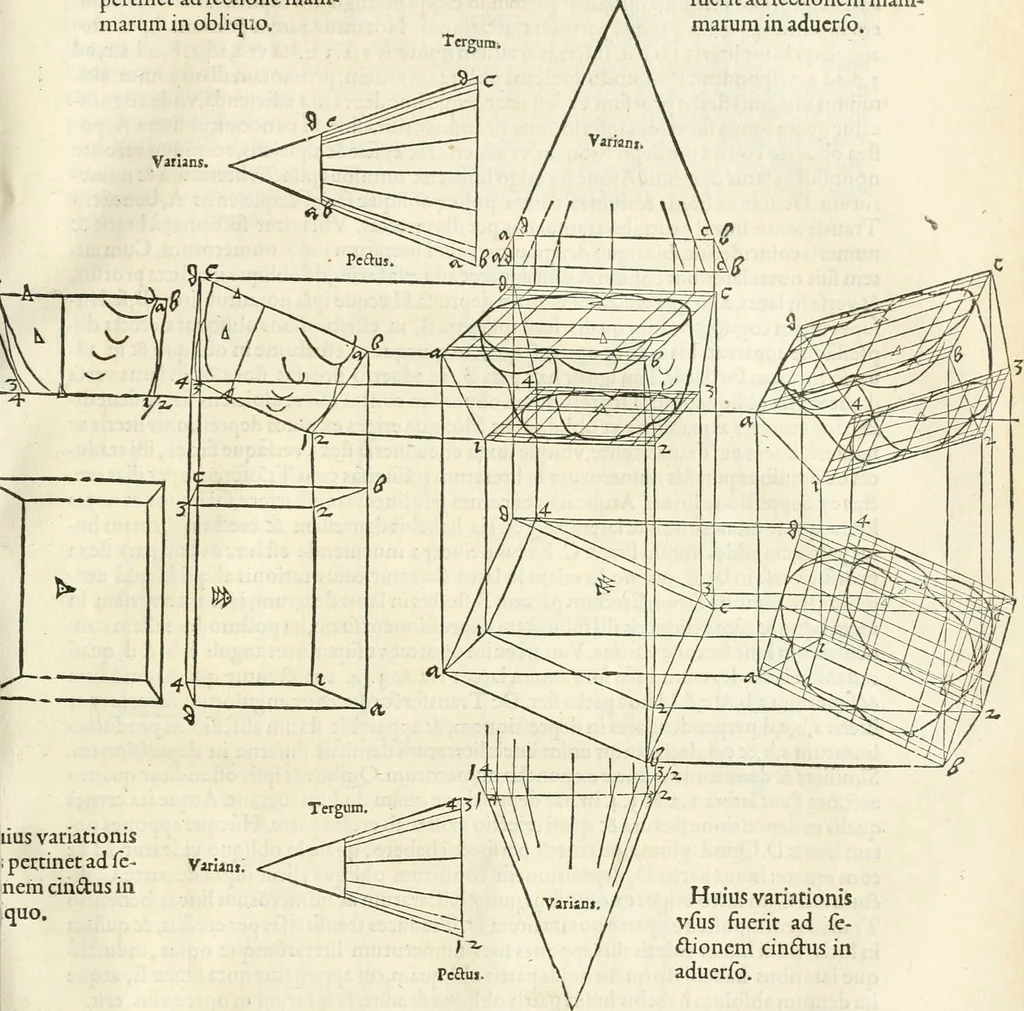 An illustration from Alberti Dvreri clarissimi pictoris et geometrae De symmetria partium humanorum corporum libri quatuor : è germanica lingua in latinam versi, 1557, leaf 236
