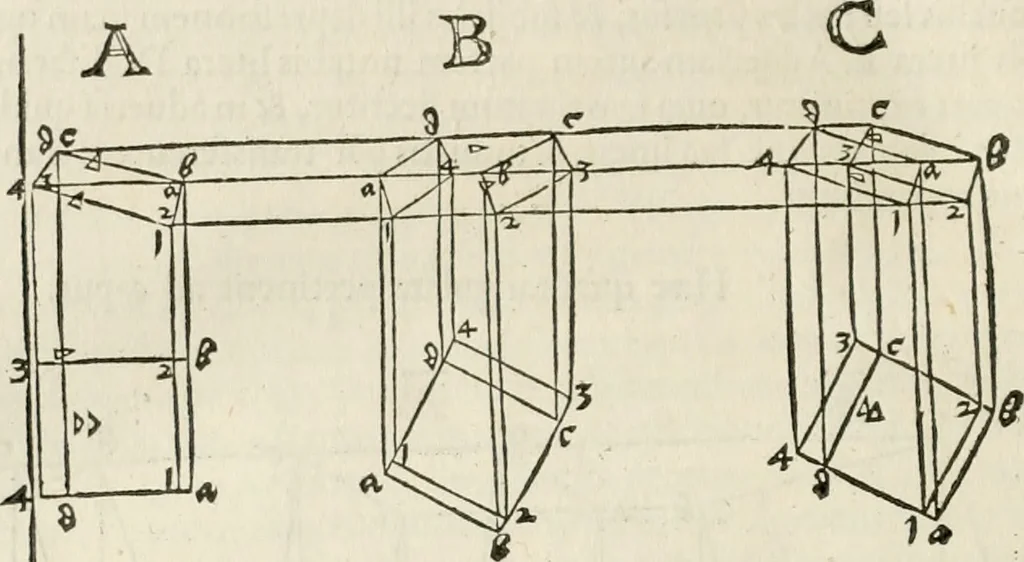 An illustration from Alberti Dvreri clarissimi pictoris et geometrae De symmetria partium humanorum corporum libri quatuor : è germanica lingua in latinam versi, 1557, leaf 239