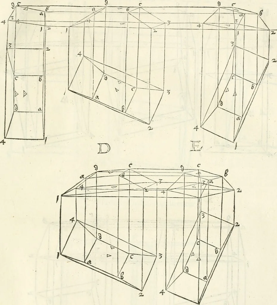 An illustration from Alberti Dvreri clarissimi pictoris et geometrae De symmetria partium humanorum corporum libri quatuor : è germanica lingua in latinam versi, 1557, leaf 240