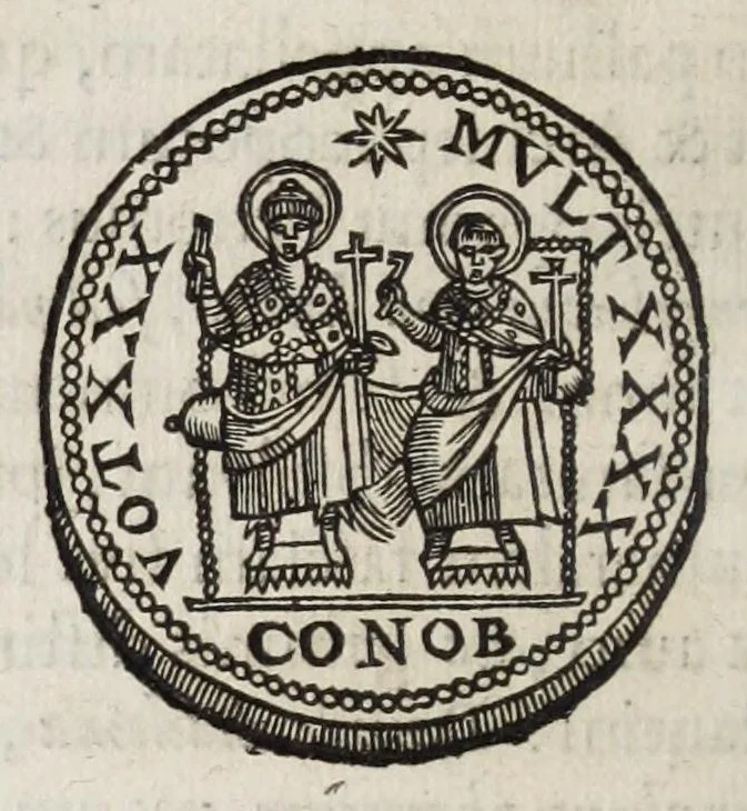 An illustration from Alberti RvbenI Petri Pavli F. De re vestiaria vetervm praecipve de lato clavo libri dvo : et alia eiusdem opuscula posthuma, quorum seriem adversa pagina exhibet, 1665, leaf 118