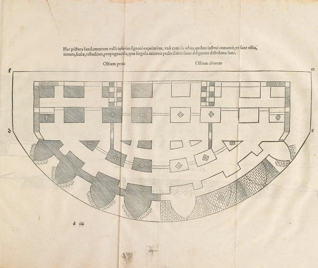 An illustration from Albertus Durerus Nurembergensis pictor huius aetatis celeberrimus, versus è Germanica lingua in Latinam, pictoribus, fabris aerariis ac lignariis, lapicidis, statuariis, & vniuersis demum qui circino, gnomone, libella, aut alioqui certa mensura opera sua examinant, propè necessarius, adeò exactè quatuor his suaru[m] Institutionum geometricarum libris, lineas, superficies & solida corpora tractauit, adhibitis designationibus ad eam rem accommodatissimis : denuo ad scripti exemplaris fidem omnia diligenter recognita, emendatius iam in lucem exeunt, 1535, leaf 271