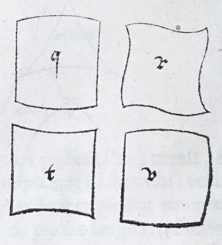An illustration from Albertvs Dvrervs Nvrembergensis pictor hvivs aetatis celeberrimus, versus è Germanica lingua in Latinam : pictoribus, fabris aerariis ac lignariis, lapicidis, statuariis, & vniuersis demum qui circino, gnomone, libella, aut alioqui certa mensura opera sua examinant, propè necessarius, adeò exactè : quatuor his suaru[m] Institutionum geometricarum libris, lineas, superficies & solida corpora tractauit, adhibitis designationibus ad eam rem accommodatissimis : denuo ad scripti exemplaris fidem omnia diligenter recognita, emendatius iam in lucem exeunt, 1535, leaf 64